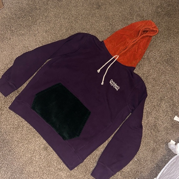 *RARE* OVO Corduroy Purple Hoodie Sweatshirt Dark Green Burnt Orange Owl White - Picture 2 of 8